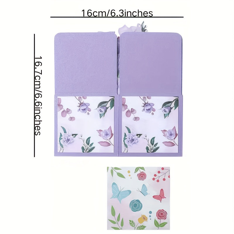 3D Lavender Rose Bouquet Pop-Up Card with Envelope
