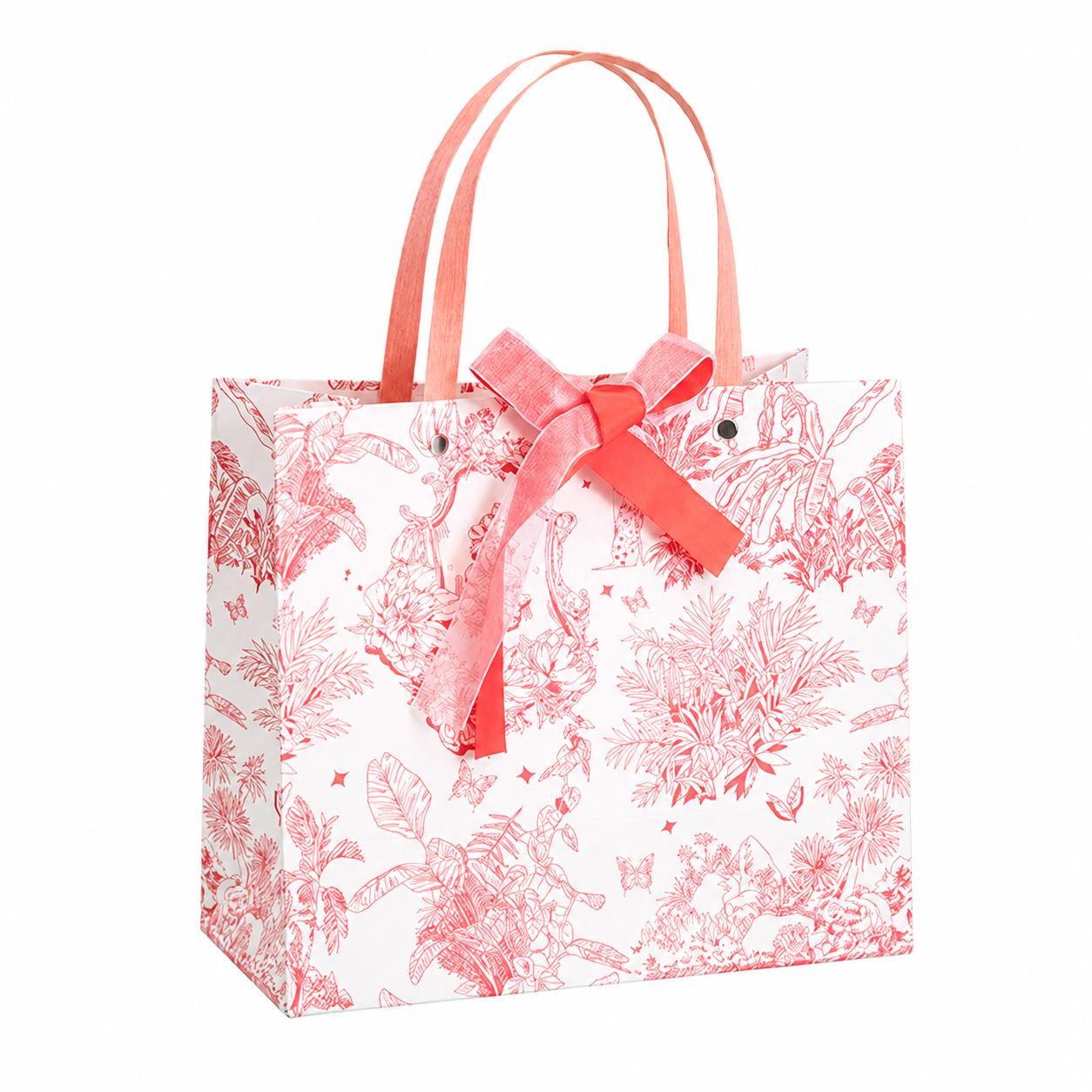 Pink Botanical Toile Gift Bag