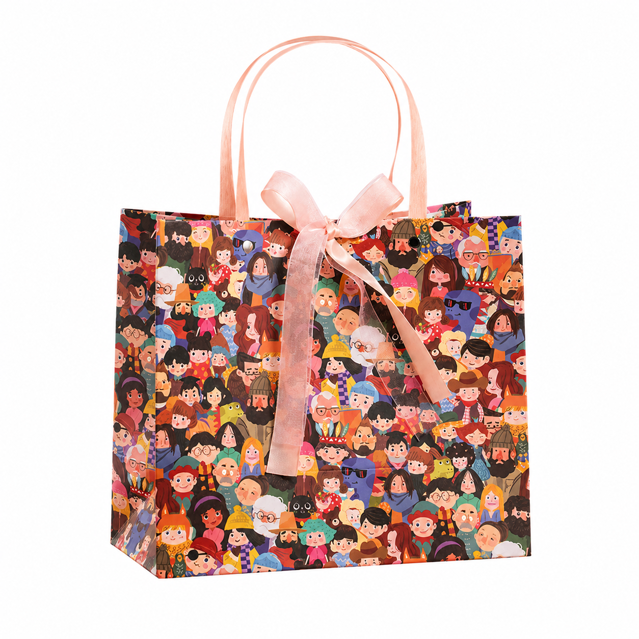 Colorful Crowd Illustration Gift Bag