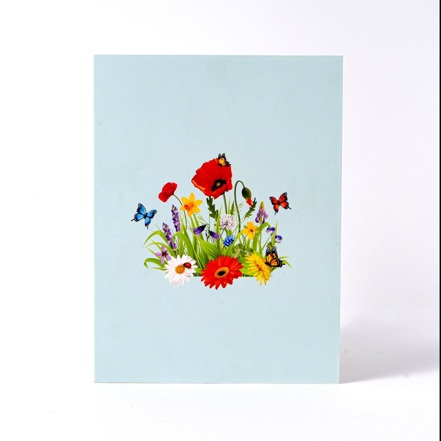 Butterfly Flower Field 3D Pop-Up Greeting Card