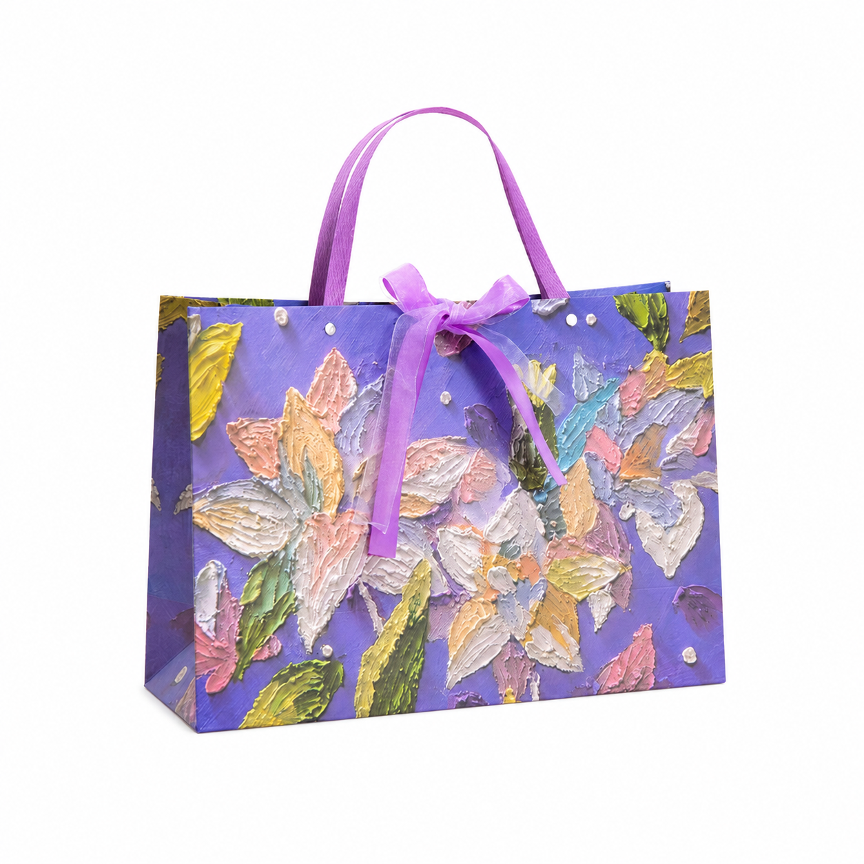 Purple Orchid Oil Painting Gift Bag