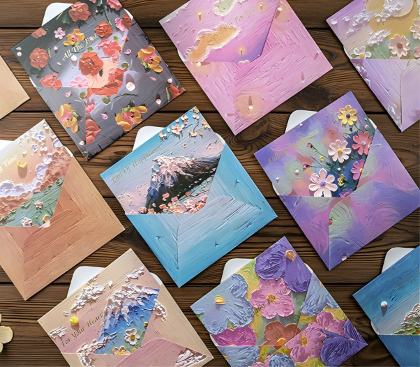 Oil Painting Style Greeting Card Set
