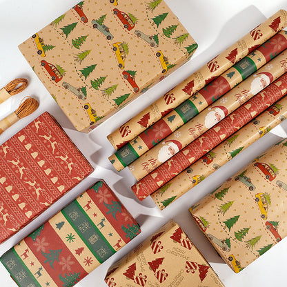 Premium Christmas Kraft Wrapping Paper Roll – Rustic Holiday Gift Wrap for Festive Season (43cm × 3M)