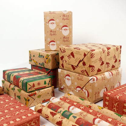 Premium Christmas Kraft Wrapping Paper Roll – Rustic Holiday Gift Wrap for Festive Season (43cm × 3M)