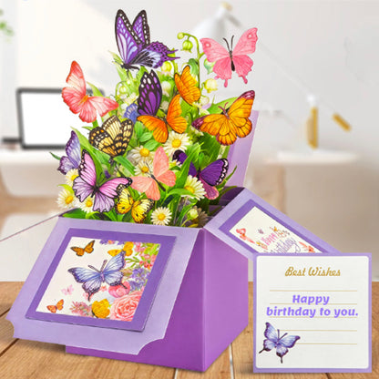 3D Butterfly Bouquet Pop-Up Birthday Card