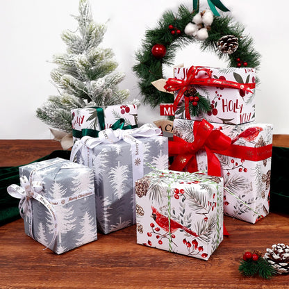 Premium Christmas Kraft Wrapping Paper Roll – Rustic Holiday Gift Wrap for Festive Season (43cm × 3M)