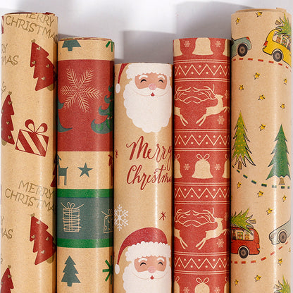 Premium Christmas Kraft Wrapping Paper Roll – Rustic Holiday Gift Wrap for Festive Season (43cm × 3M)
