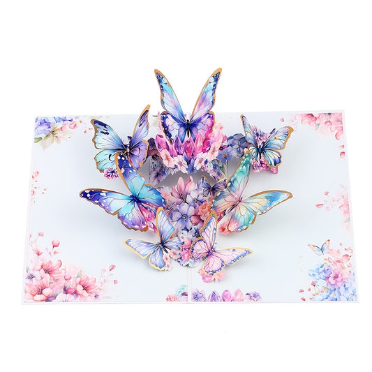 3D Butterfly Bouquet Pop-Up Greeting Card