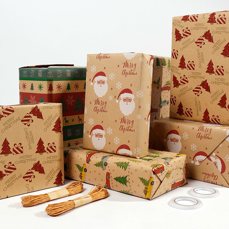Premium Christmas Kraft Wrapping Paper Roll – Rustic Holiday Gift Wrap for Festive Season (43cm × 3M)