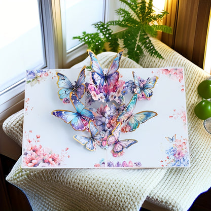 3D Butterfly Bouquet Pop-Up Greeting Card