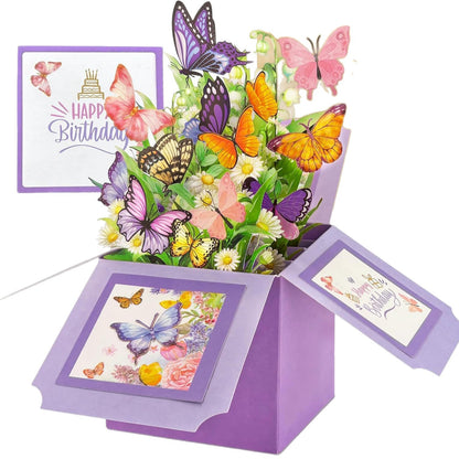 3D Butterfly Bouquet Pop-Up Birthday Card