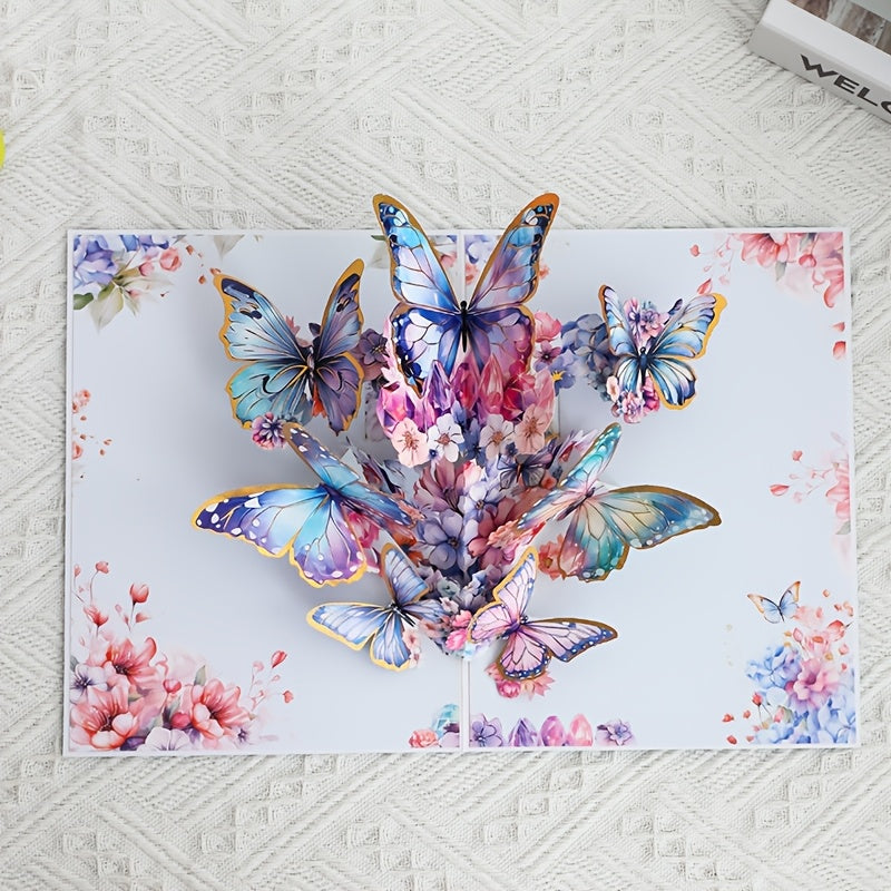 3D Butterfly Bouquet Pop-Up Greeting Card