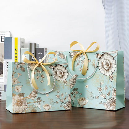 Exquisite vintage floral & bird gift bag with bow
