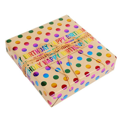 Rainbow Foil Kraft Wrapping Paper Roll | Gift Wrap for Birthday, Valentine's Day & DIY Crafts