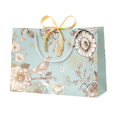 Exquisite vintage floral & bird gift bag with bow