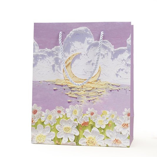 Purple Moon & Stars Oil Painting Gift Bag