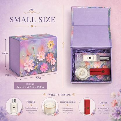 Purple Floral Art Print Gift Box Set
