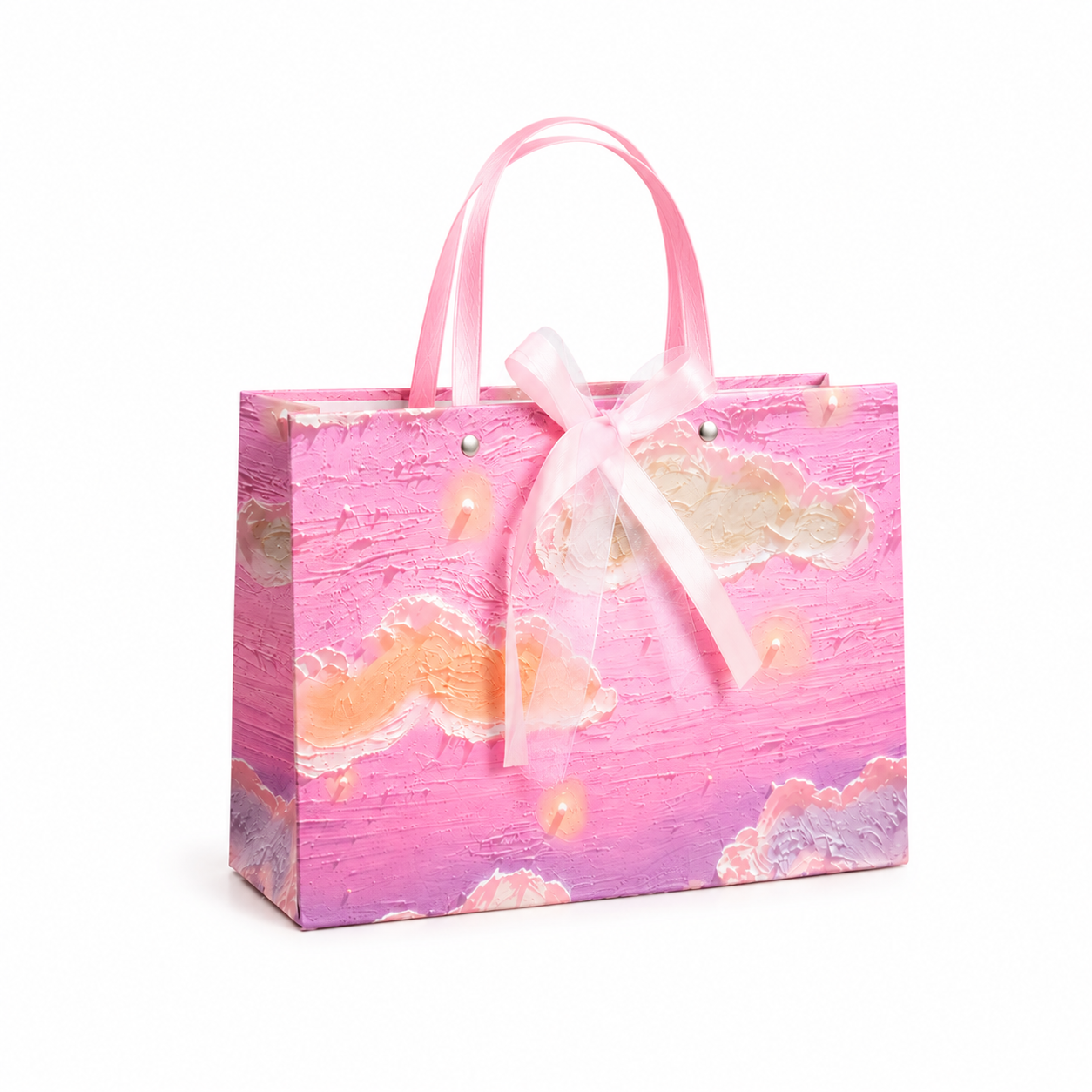 Pink Cloudscape Ribbon Gift Bag