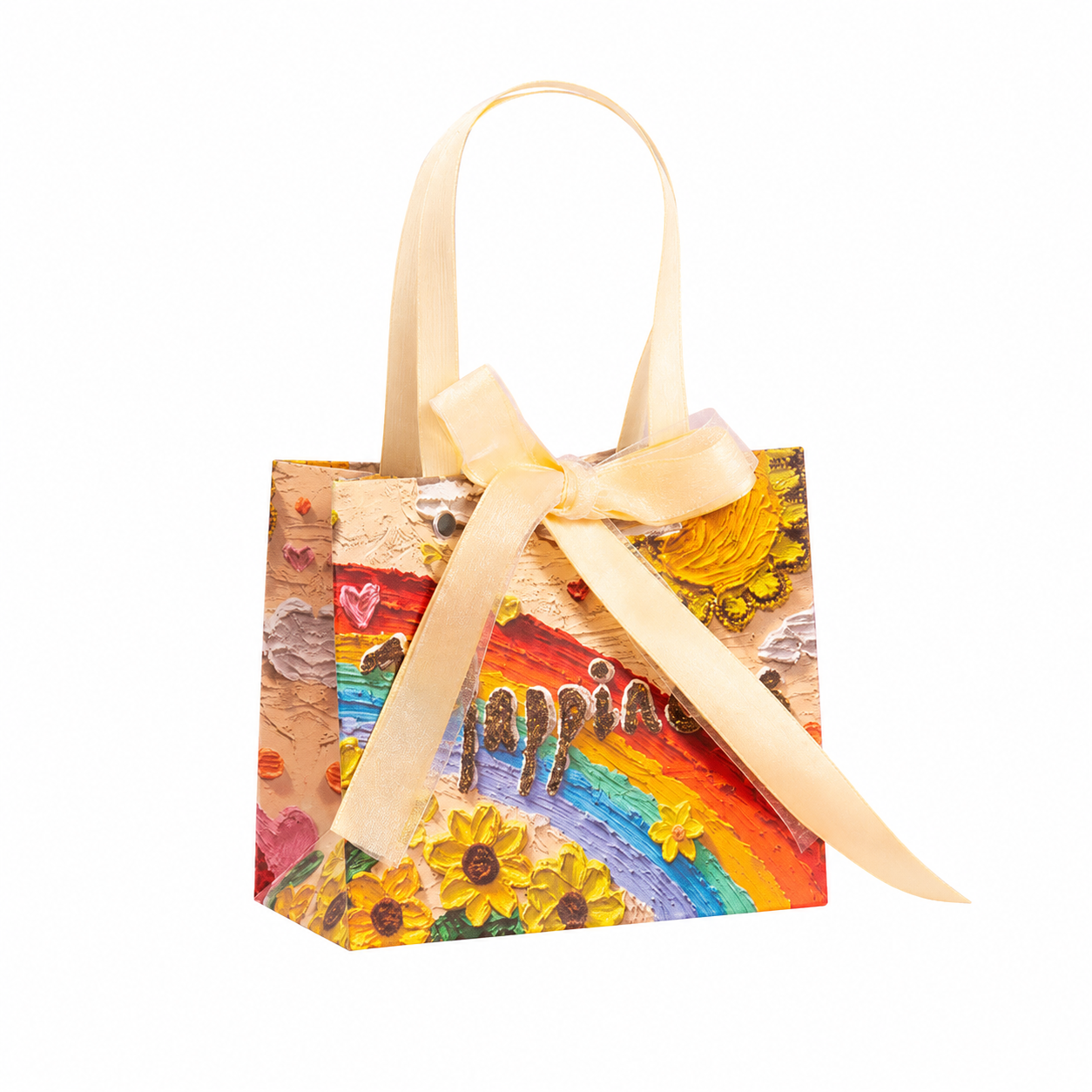 Happiness Rainbow Oil Painting Gift Bag