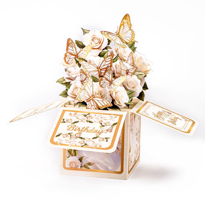 White Butterfly 3D Pop-Up Greeting Box