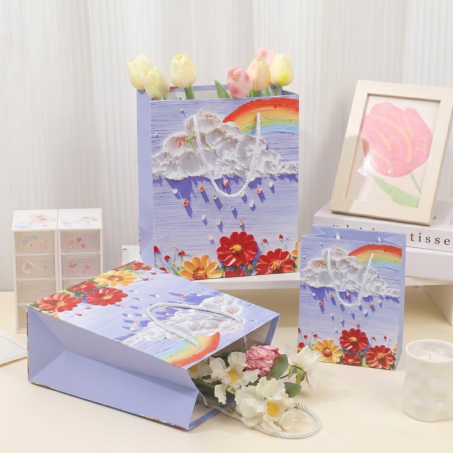 Post-Rain Rainbow Oil Painting Gift Bag