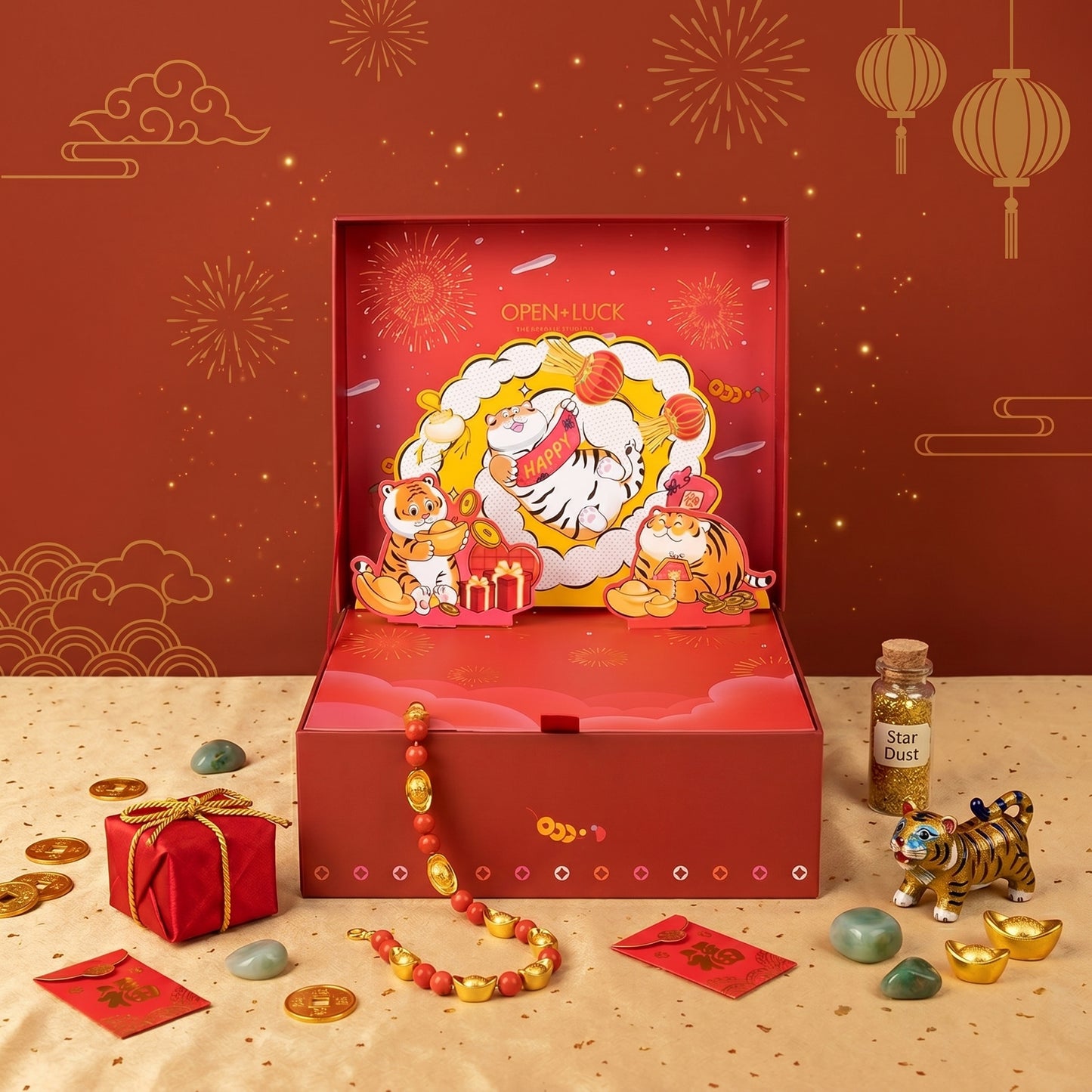 Lucky Tiger New Year 3D Pop-Up Gift Box