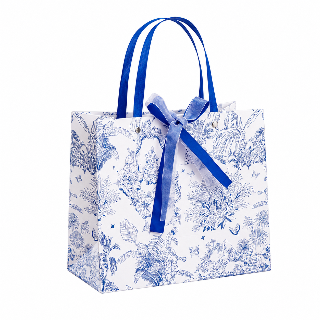 Blue Botanical Toile Gift Bag