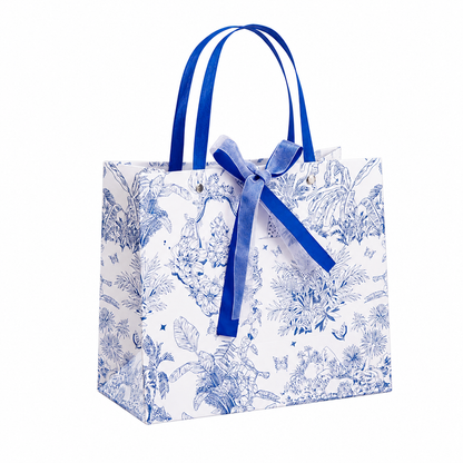 Blue Botanical Toile Gift Bag