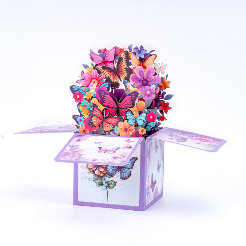 Butterfly Swirl Handwritten 3D Pop-Up Explosion Box