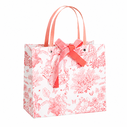 Pink Botanical Toile Gift Bag