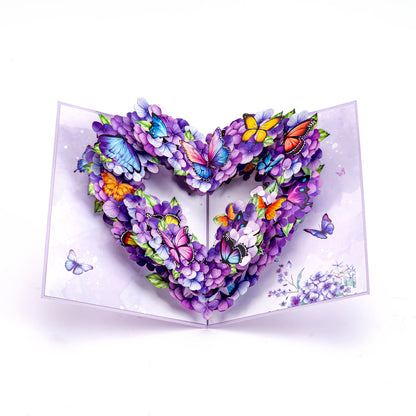 Fluttering Butterfly Heart 3D Pop-Up Greeting Card