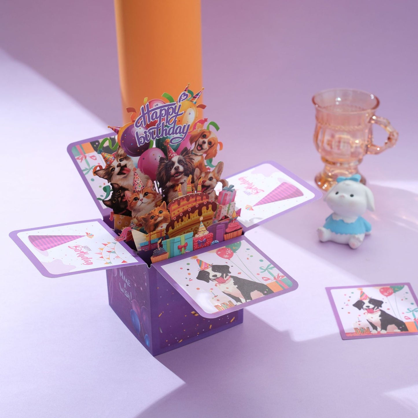 Happy Puppy Party 3D Pop-Up Explosion Box Card