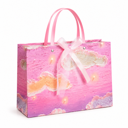 Pink Cloudscape Ribbon Gift Bag
