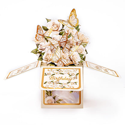 White Butterfly 3D Pop-Up Greeting Box