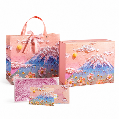 Pink Mountain Floral Art Print Gift Box Set
