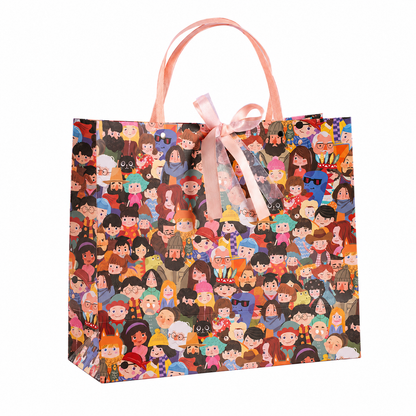 Colorful Crowd Illustration Gift Bag