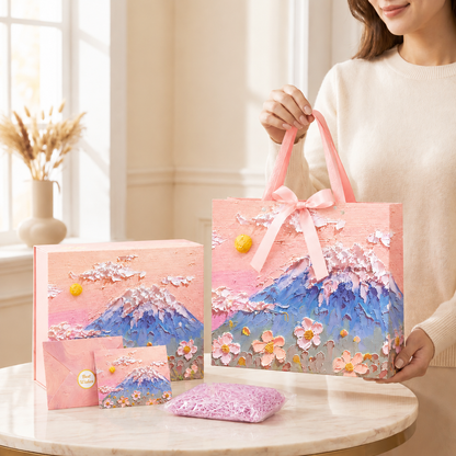 Pink Mountain Floral Art Print Gift Box Set