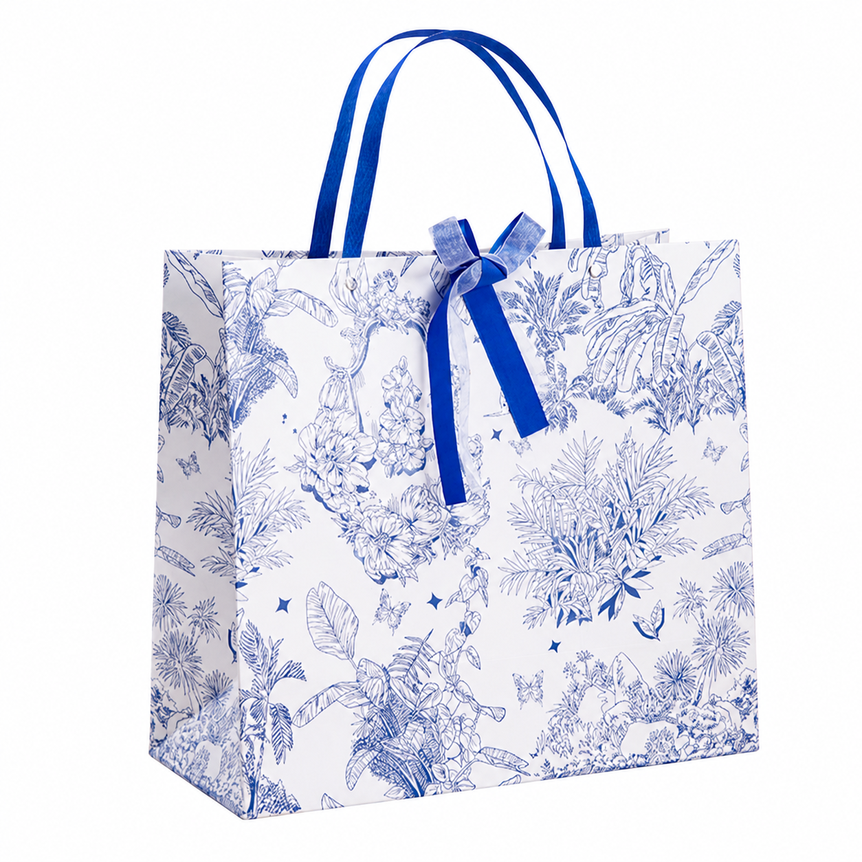 Blue Botanical Toile Gift Bag