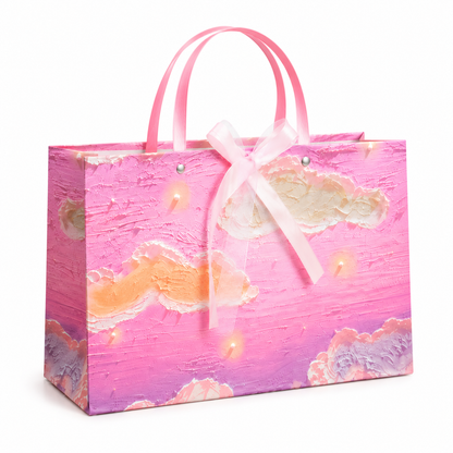 Pink Cloudscape Ribbon Gift Bag