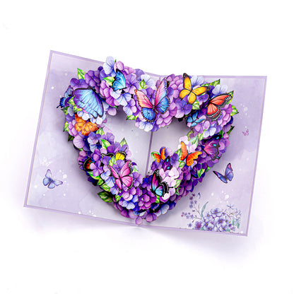 Fluttering Butterfly Heart 3D Pop-Up Greeting Card