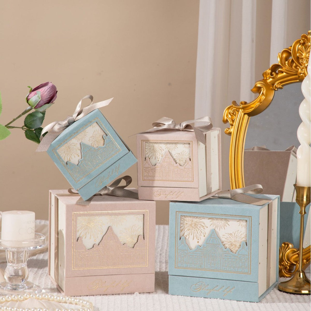 Castle Firework Hollow Window Gift Box