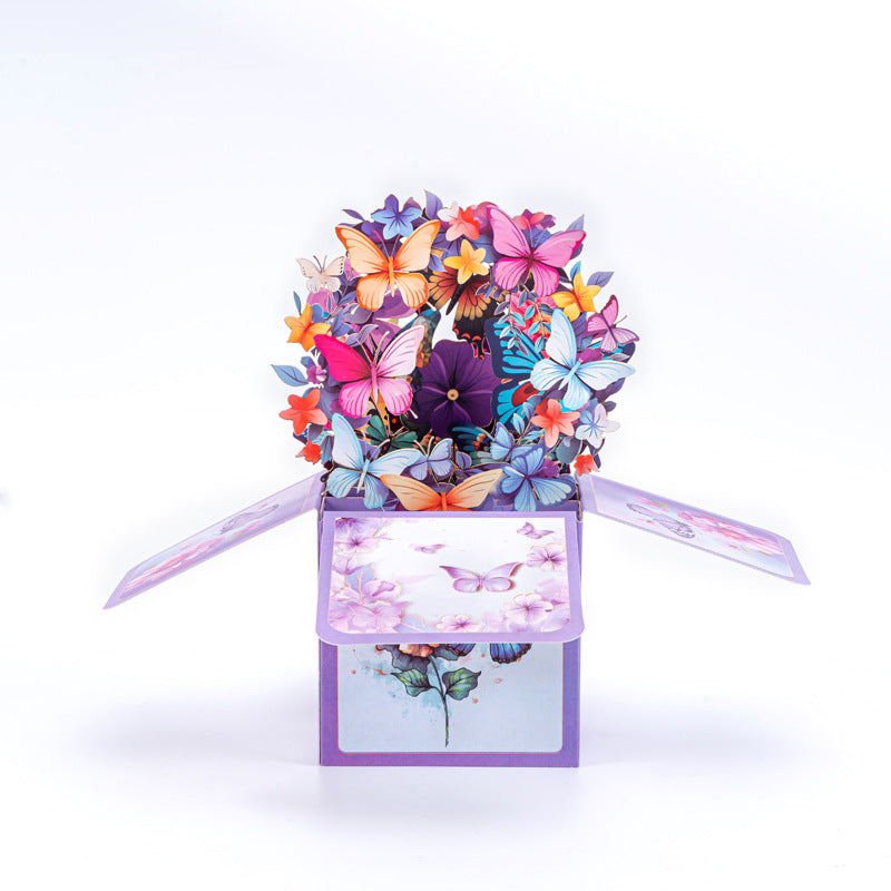 Butterfly Swirl Handwritten 3D Pop-Up Explosion Box