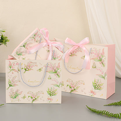 Lily of the Valley Ribbon Gift Paper Bag