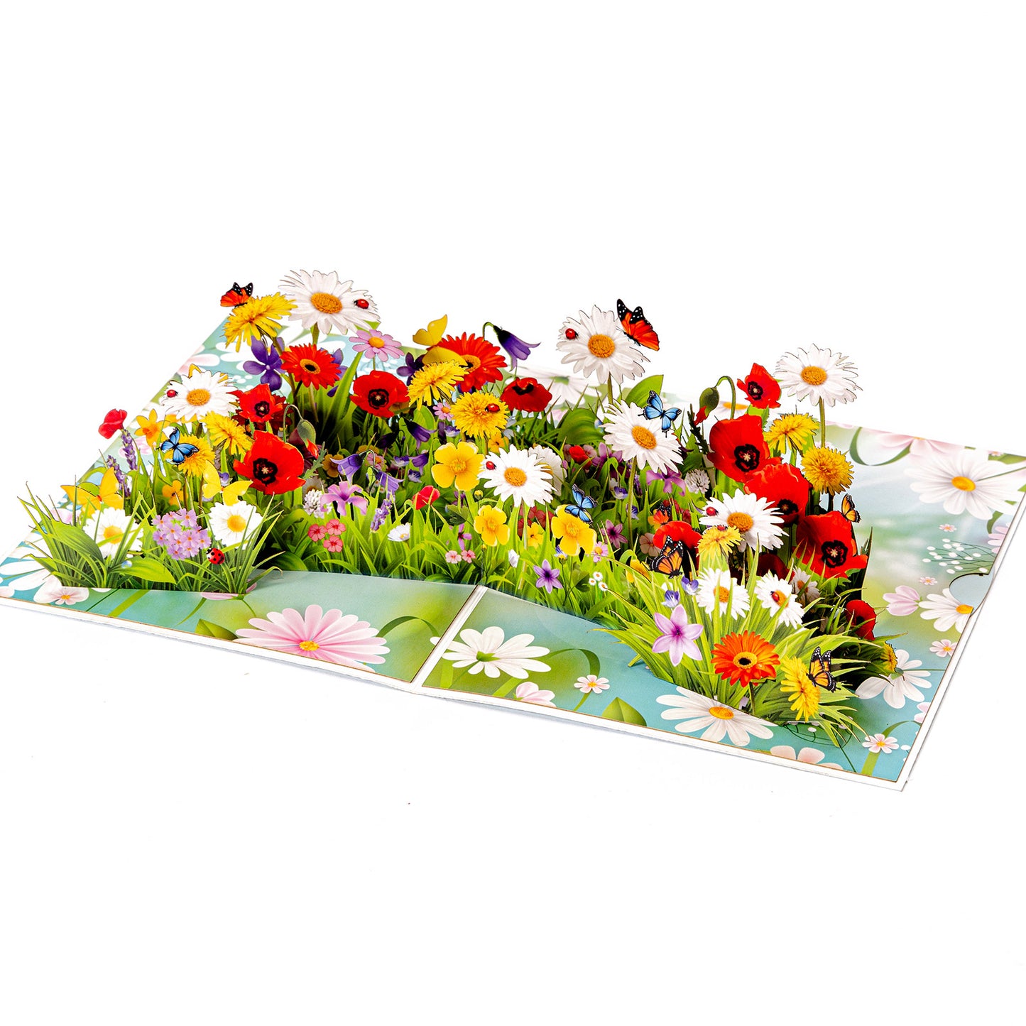 Butterfly Flower Field 3D Pop-Up Greeting Card