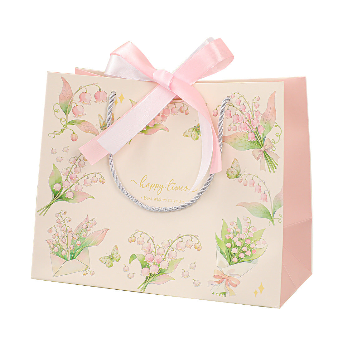 Lily of the Valley Ribbon Gift Paper Bag