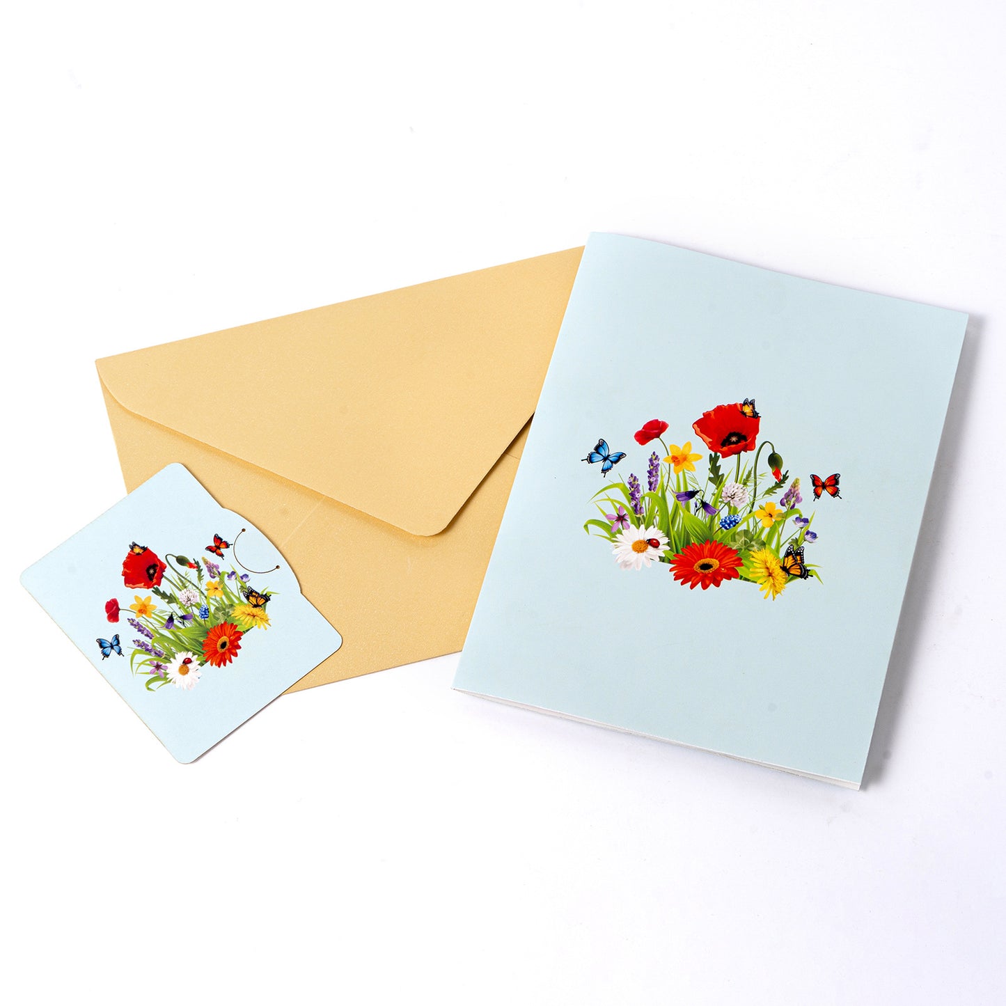 Butterfly Flower Field 3D Pop-Up Greeting Card