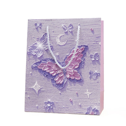 Purple Butterfly Oil Painting Gift Bag