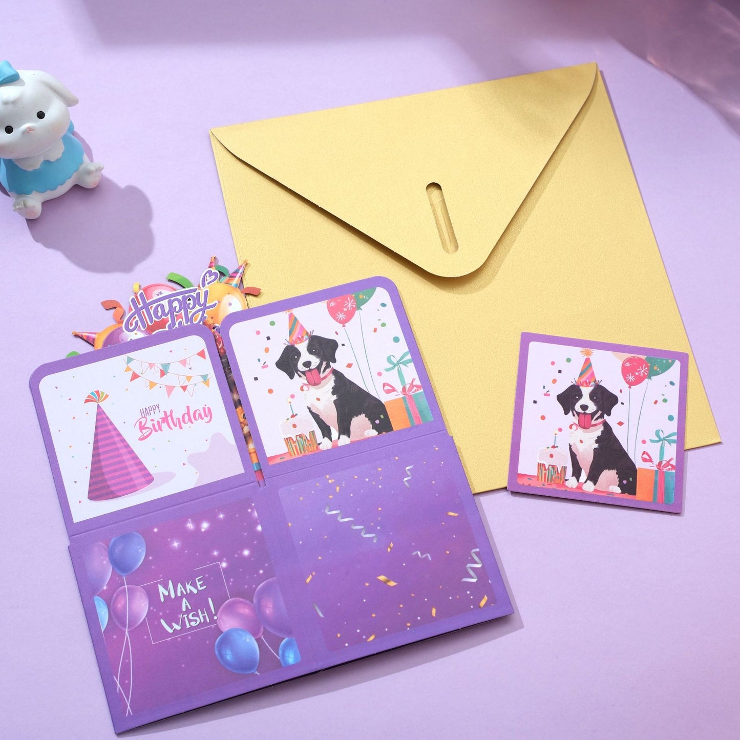 Happy Puppy Party 3D Pop-Up Explosion Box Card