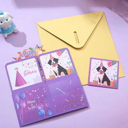 Happy Puppy Party 3D Pop-Up Explosion Box Card