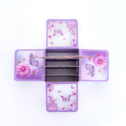 Butterfly Swirl Handwritten 3D Pop-Up Explosion Box